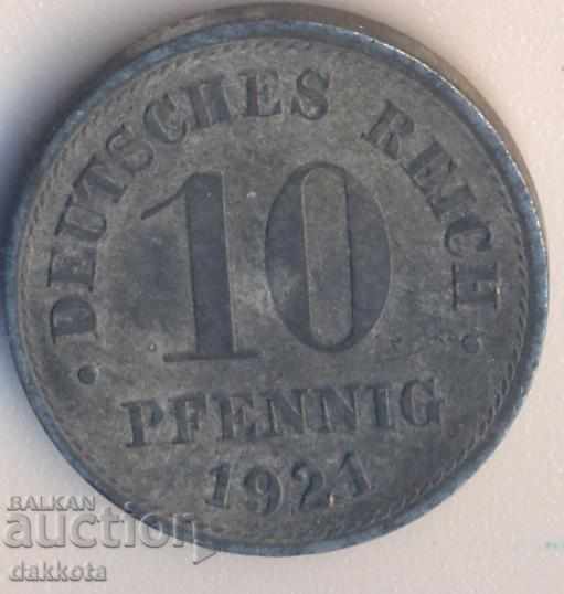 Γερμανία 10 εκατοστά του μάρκου 1921, ψευδάργυρος