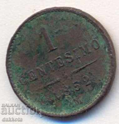 Imperio austriaico 1 centisimo 1852 Milan