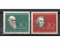 1958. GDR. Charles Darwin și Carl Linnaeus.
