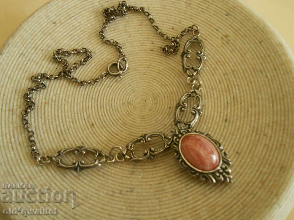 SILVER necklace / necklace with Rhodochrosite, SILVER 835