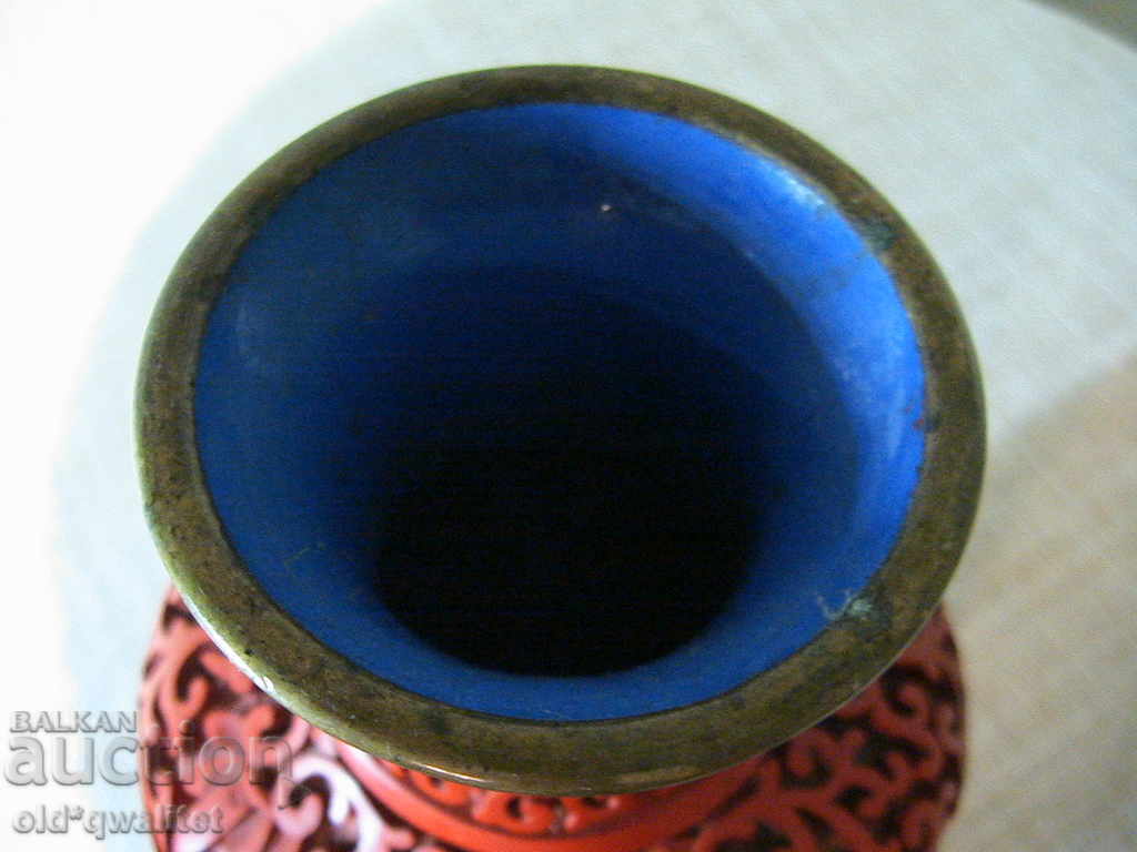 Original Chinese VAZA, not porcelain, a brass enamel and ... - 6 Original Chinese VAZA, not porcelain, a brass enamel and ... - 6