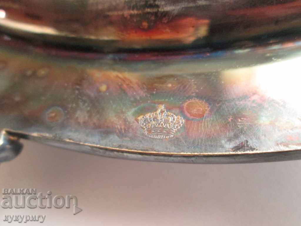 Tavă mare, elegantă, placată cu argint masiv antic, cu mânere - 5 Tavă mare, elegantă, placată cu argint masiv antic, cu mânere - 5