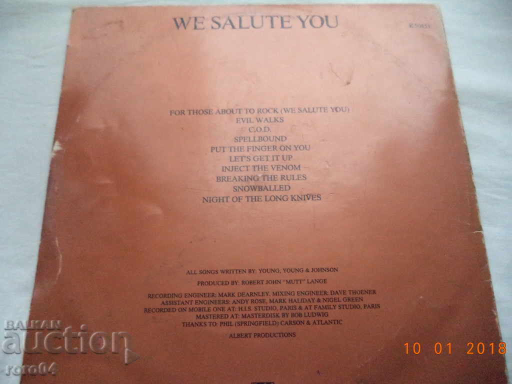 AC / DC - FOR THOSE ABOLT TO ROCK - 6 AC / DC - FOR THOSE ABOLT TO ROCK - 6