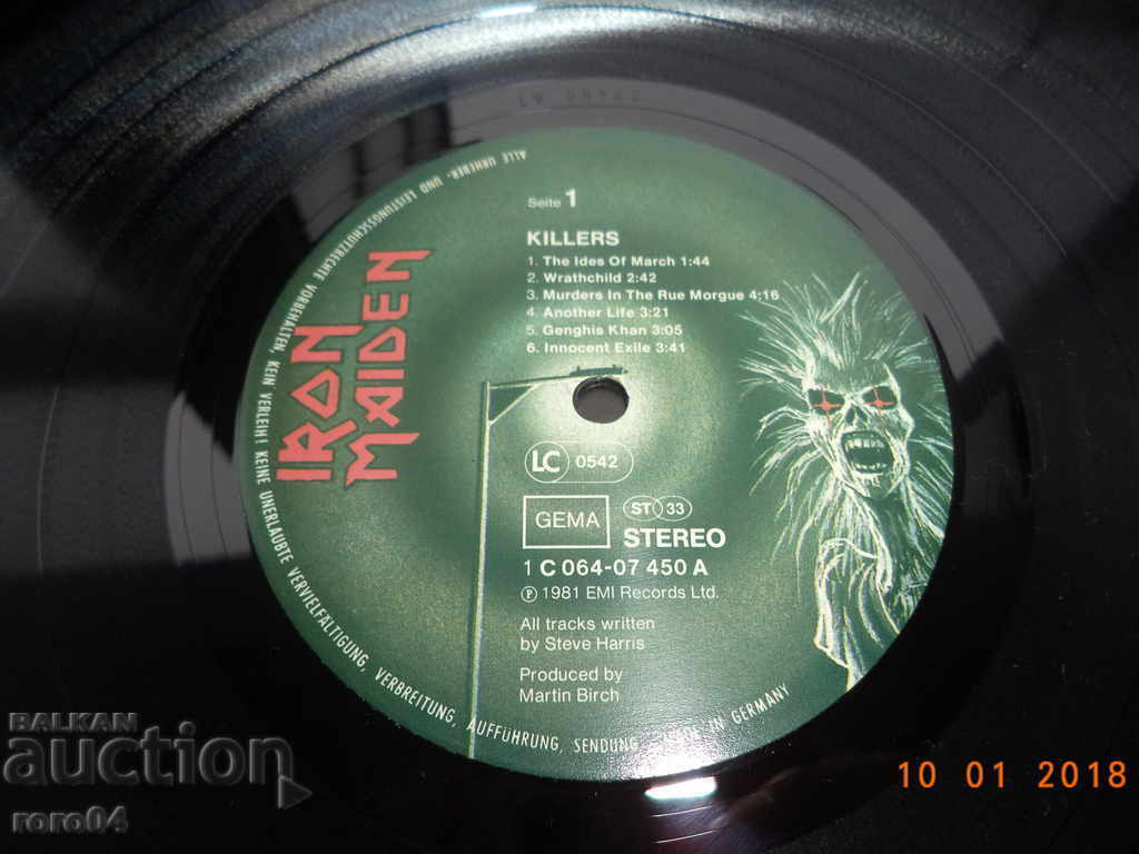 Auction IRON MAIDEN - KILLERS Auction IRON MAIDEN - KILLERS