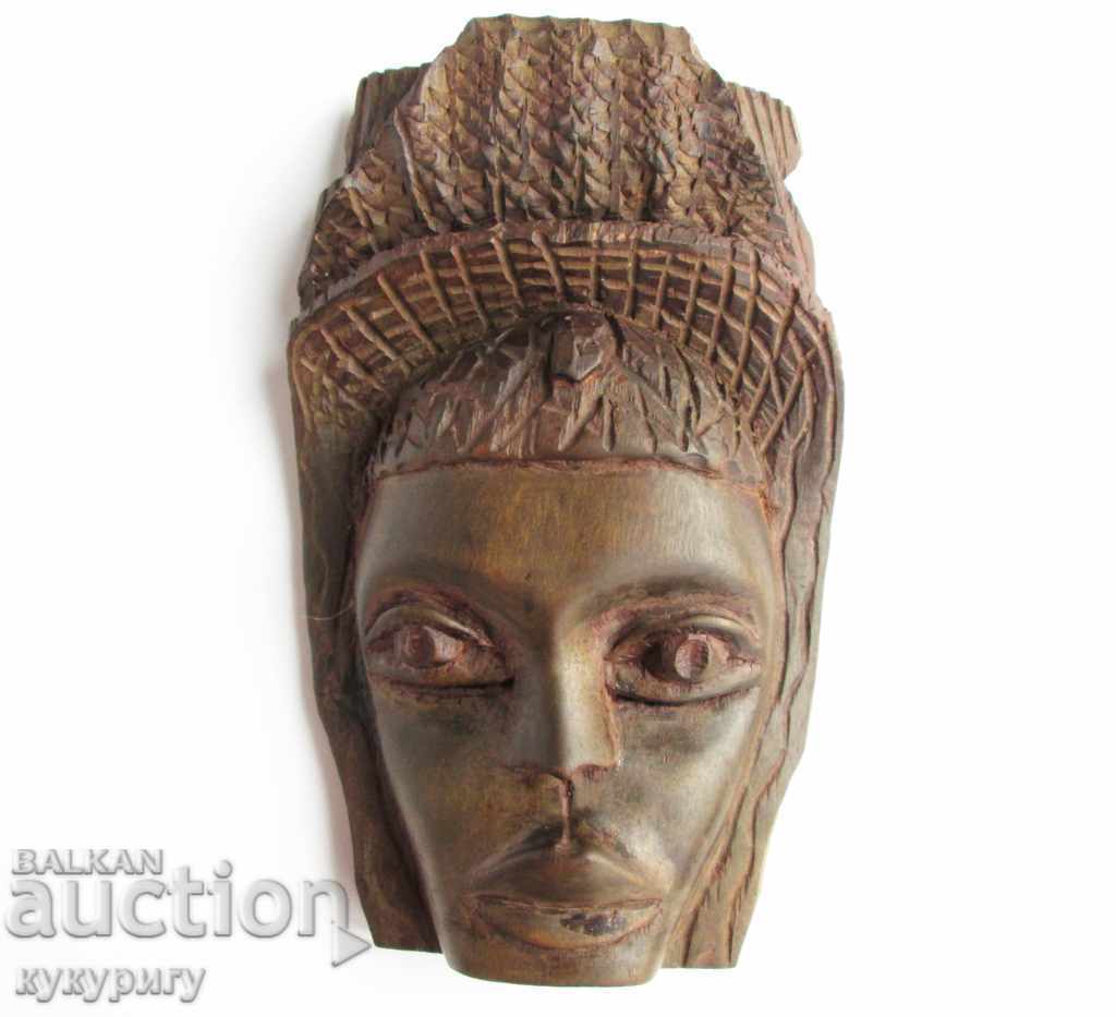 Old African wood mask carving wall decoration