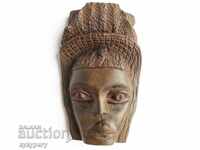 Old African wood mask carving wall decoration