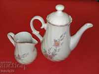 Quality Bulgarian Porcelain-Teapot and Milk Nugget