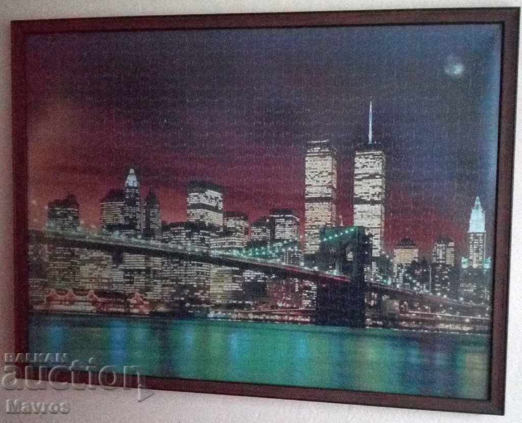 Puzzle New York at Night - Brooklyn Bridge In Frame