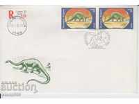 Postal envelope dinosaurs