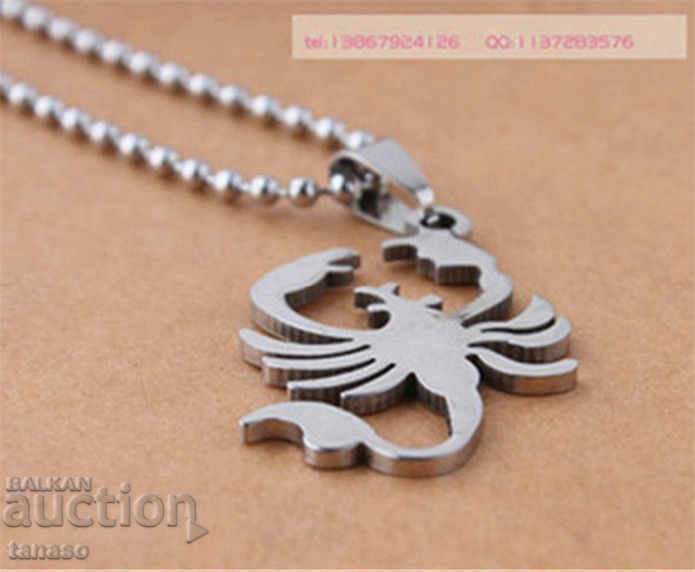 Stainless Steel Necklace, Scorpio Zodiac with price 15.00 BGN | € 7.67 Stainless Steel Necklace, Scorpio Zodiac with price 15.00 BGN | € 7.67