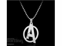 Necklace steel, letter "A"