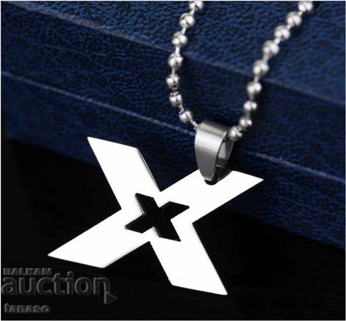 Necklace made of medical steel - letter "X"