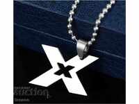 Necklace made of medical steel - letter "X"