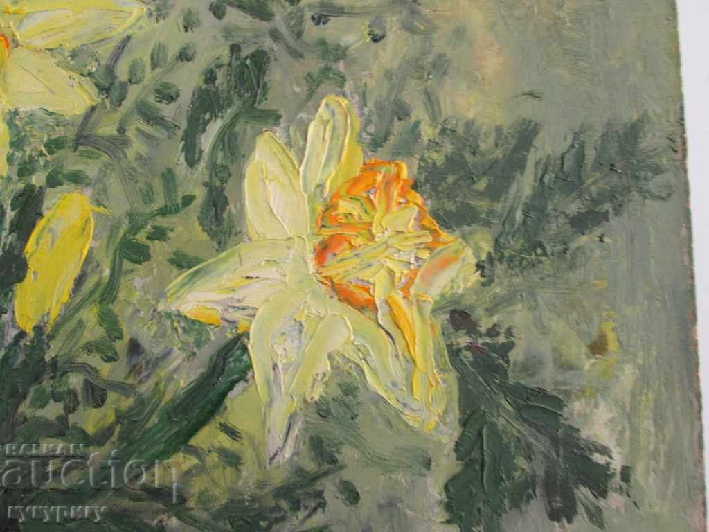 An old picture of still life with flowers oil on a phaser signed with price 180.00 BGN | € 92.03 An old picture of still life with flowers oil on a phaser signed with price 180.00 BGN | € 92.03