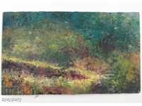 Old landscape landscape oil painting on unsigned phaser