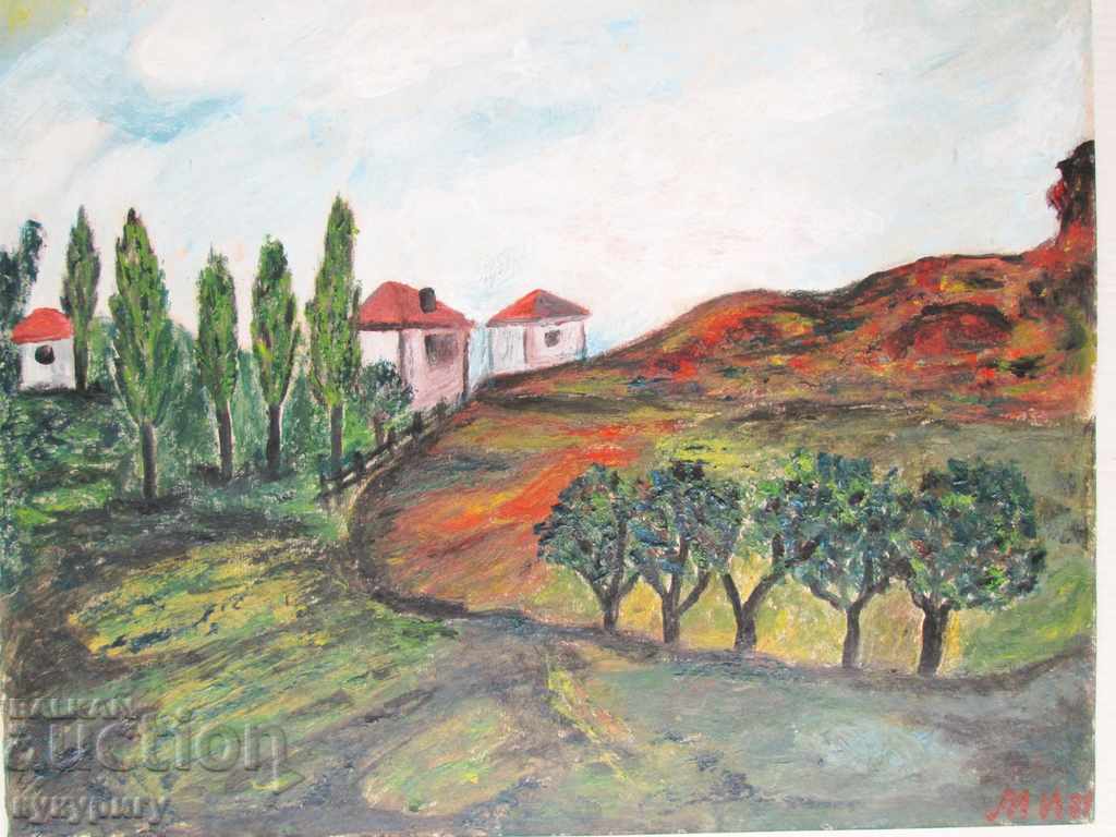 Livrarea Vechea pictura peisaj pictura ulei / carton, semnat în Livrarea Vechea pictura peisaj pictura ulei / carton, semnat în