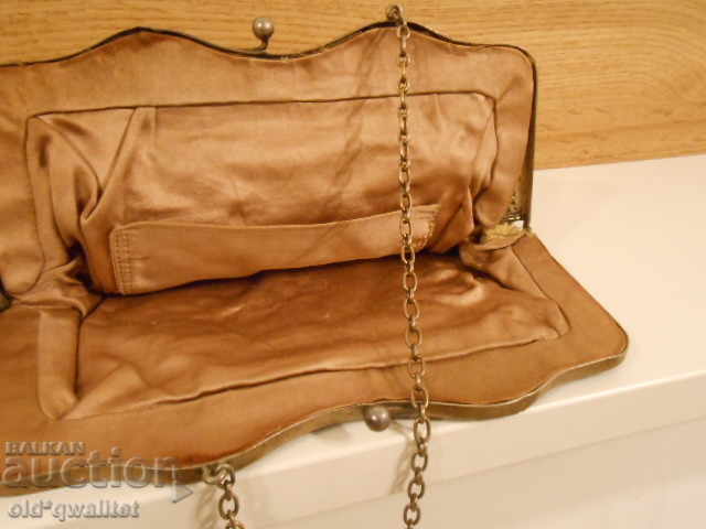 Unique handbag with solid 800 silver and damask - 7