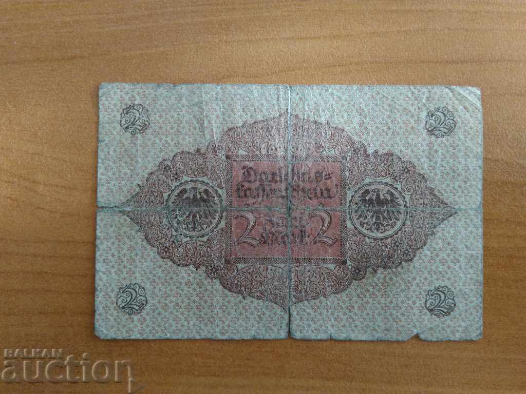 Livrarea Germania proiect de lege două mărci de 1920 Livrarea Germania proiect de lege două mărci de 1920