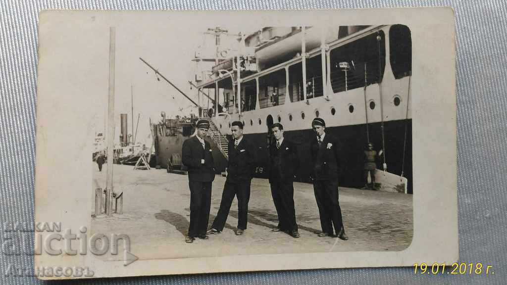 Стара Снимка Варна Пристанището 1930 г. Кораб