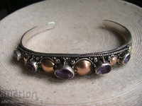 Festive SILVER GRAY with Amethyst, ornaments and details