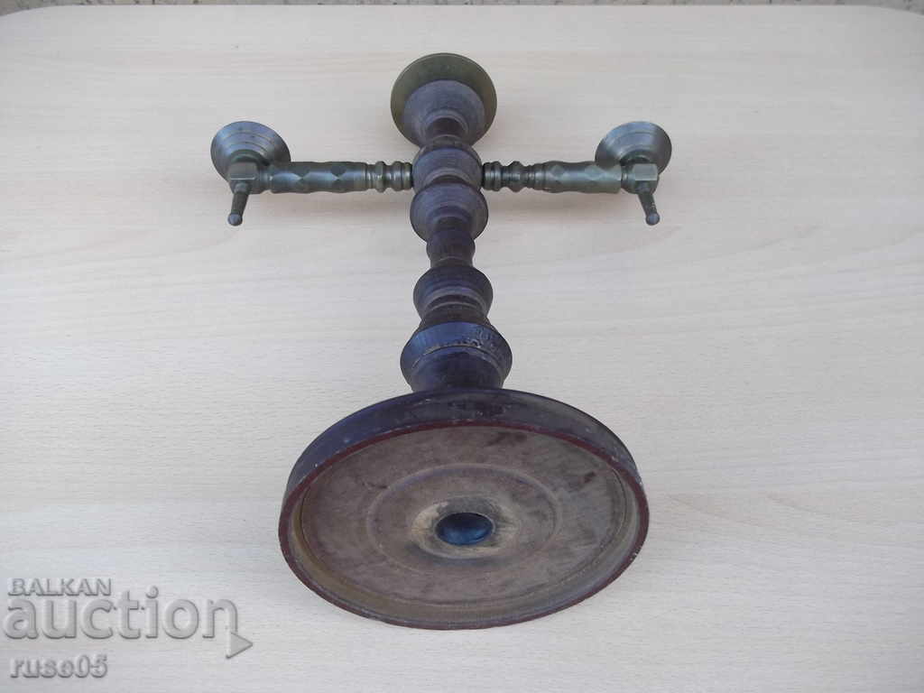 Auction Candlestick made of bronze and three-candle textolite Auction Candlestick made of bronze and three-candle textolite