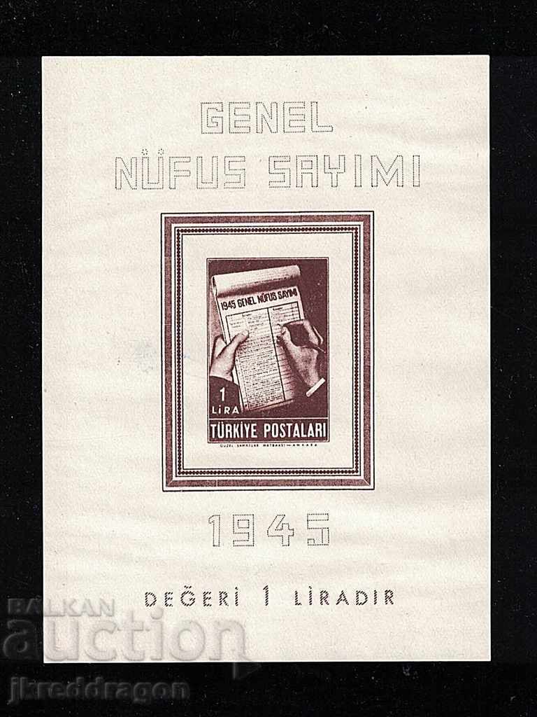 Turkey National Census 1945 Block MNH Turkey National Census 1945 Block MNH
