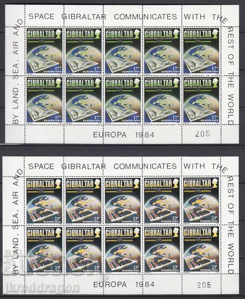 Gibraltar Europe - Post and Communication 1984 MNH sheets