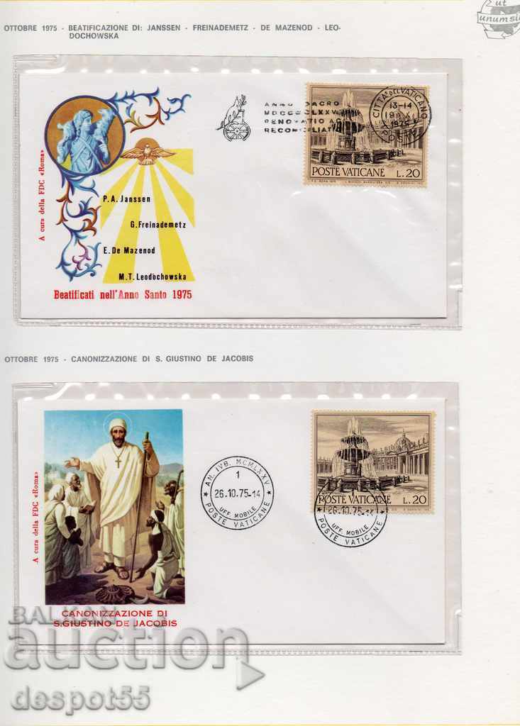 The Vatican. Beatification and canonization-2 envelopes Day 1
