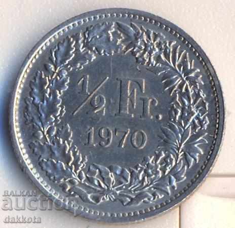 Elveția 1/2 Franc 1970