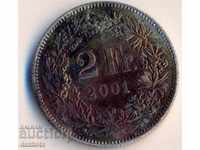 Elveția 2 franci în 2001