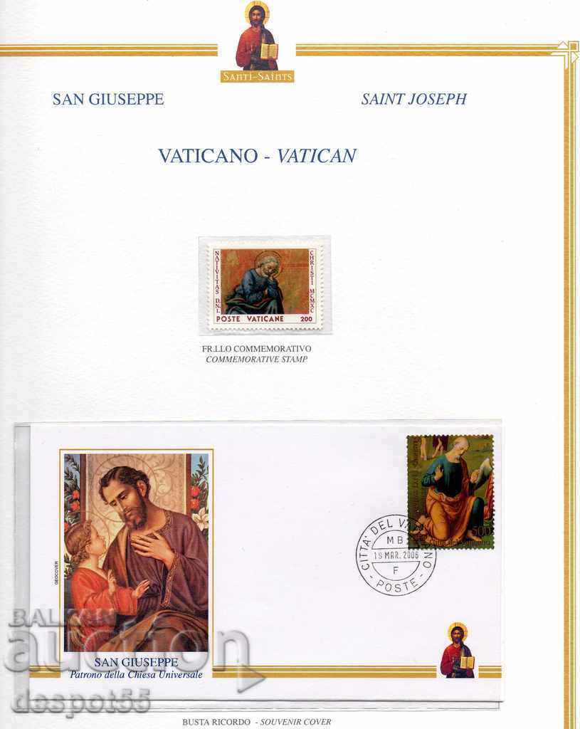 2006. Vatican City. San Giuseppe - Commemorative Mark + Su. envelope