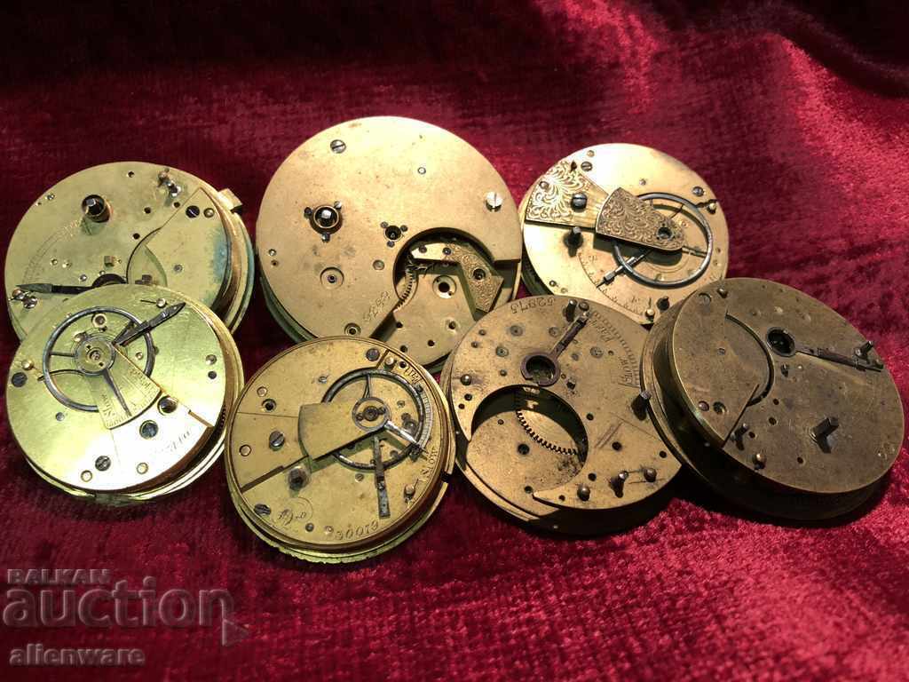 Auction Lot seven pocket watches from 19c. for parts Auction Lot seven pocket watches from 19c. for parts