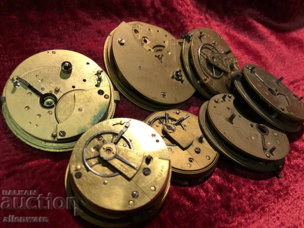 Lot seven pocket watches from 19c. for parts - 5 Lot seven pocket watches from 19c. for parts - 5