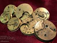 Παρτίδα επτά μηχανές από ρολόγια τσέπης του 19ου αιώνα. εξαρτήματα