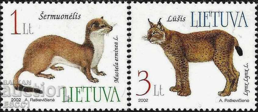 Чисти марки Фауна  Червена книга 2002 от Литва