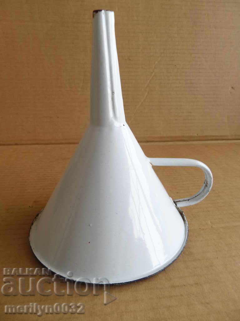 Enameled funnel, household utensil with enamel, wounded sod with price 29.00 BGN | € 14.83