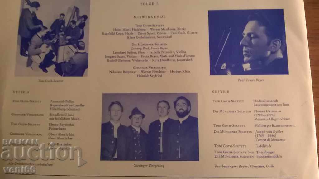 Auction  Gramophone record - Bairishe musik - BDR