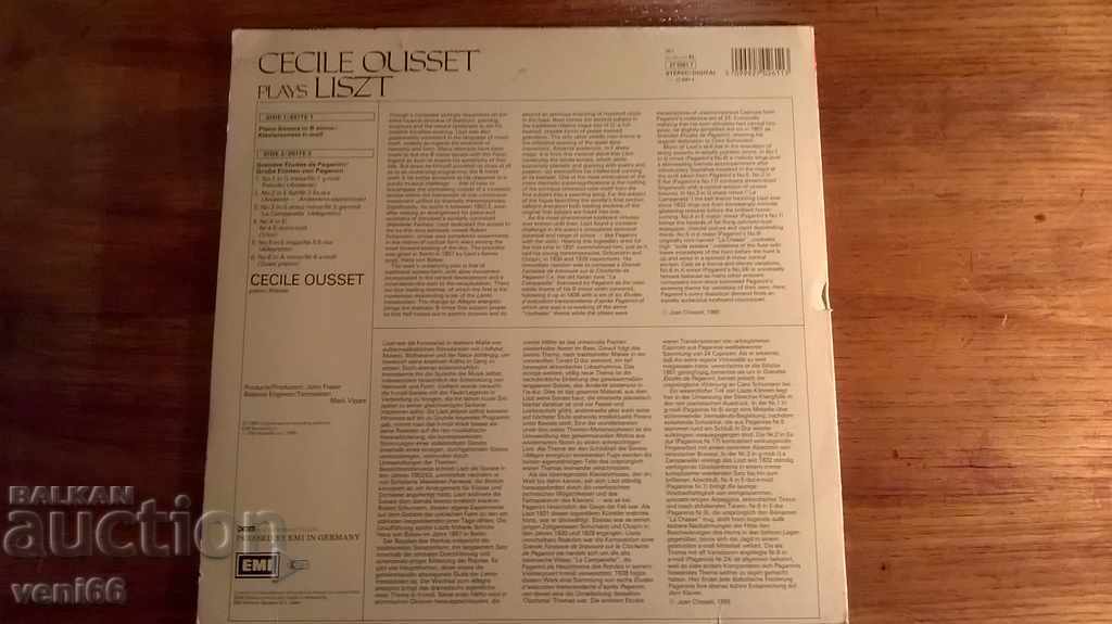 Gramophone record - Cecil Ouset - Ferenc Liszt with price 4.00 BGN | € 2.05 Gramophone record - Cecil Ouset - Ferenc Liszt with price 4.00 BGN | € 2.05