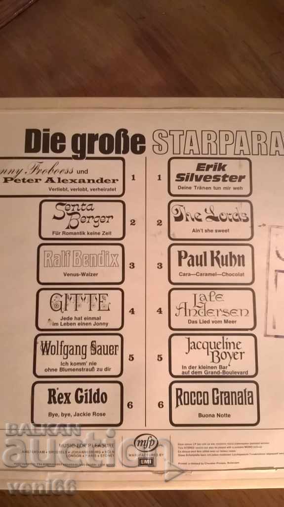 Auction Gramophone record - Die Grosse starparade - BDR Auction Gramophone record - Die Grosse starparade - BDR