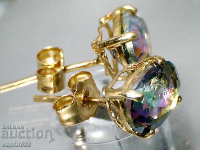 Δημοπρασία Χρυσά σκουλαρίκια με φυσικό Mystic τοπάζι Δημοπρασία Χρυσά σκουλαρίκια με φυσικό Mystic τοπάζι