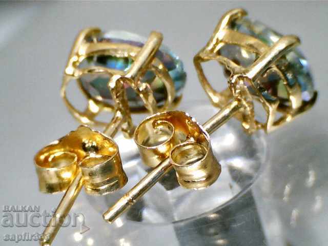 Παράδοση Χρυσά σκουλαρίκια με φυσικό Mystic τοπάζι Παράδοση Χρυσά σκουλαρίκια με φυσικό Mystic τοπάζι