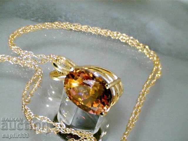 Licitație colier de aur unic RARE coniac Mystic Topaz