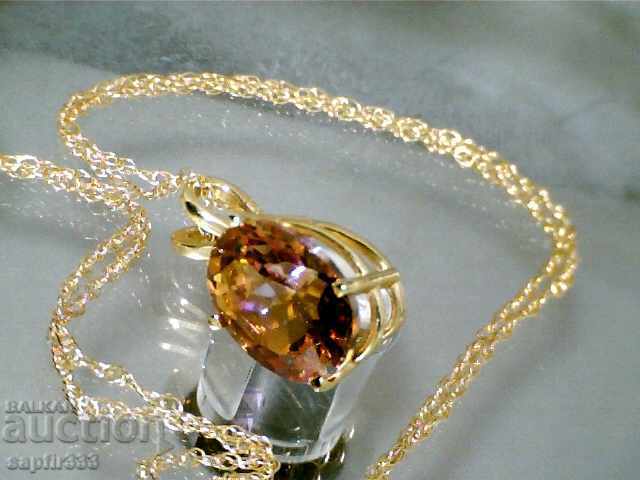 Livrarea colier de aur unic RARE coniac Mystic Topaz