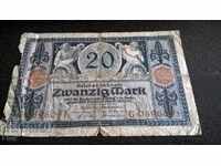 Банкнота - Германия - 20 марки | 1915г.