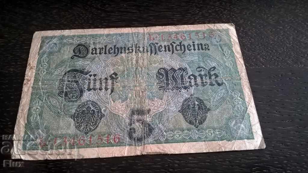 Banknote - Germany - 5 brands | 1917 with price 8.00 BGN | € 4.09 Banknote - Germany - 5 brands | 1917 with price 8.00 BGN | € 4.09
