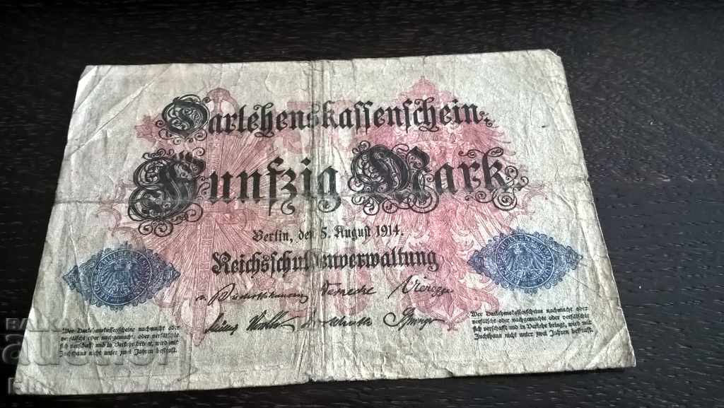 Reich Banknote - Germany - 50 Marks | 1914 with price 8.00 BGN | € 4.09 Reich Banknote - Germany - 50 Marks | 1914 with price 8.00 BGN | € 4.09