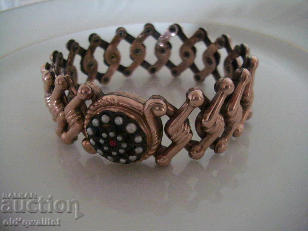 Δημοπρασία Ασυνήθιστο, πολύ παλιά βραχιόλι, μαργαριτάρι και πέτρα, χρυσό Δημοπρασία Ασυνήθιστο, πολύ παλιά βραχιόλι, μαργαριτάρι και πέτρα, χρυσό