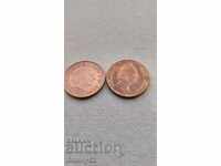 2 bucăți de penny-cupru în engleză