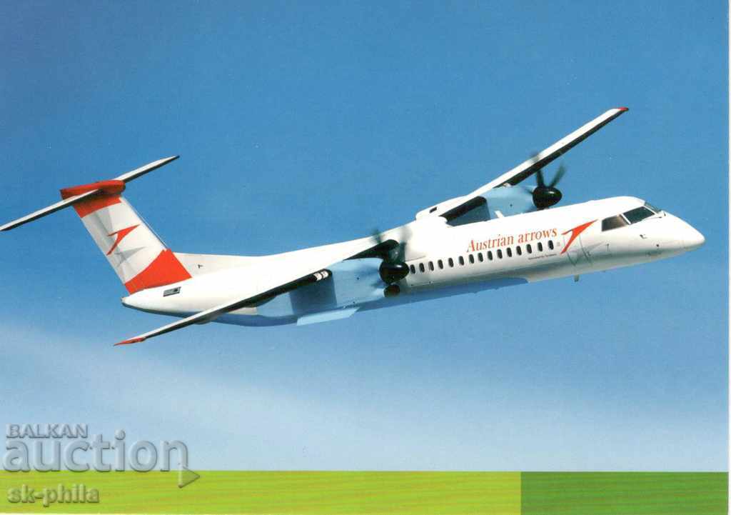 Пощенска картичка - Самолет "Бомбардиер" - Q400