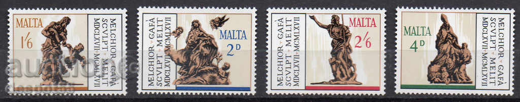 1967. Malta. 3 în. De la moartea sculptorului Melchiorre Gafa.